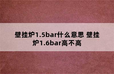 壁挂炉1.5bar什么意思 壁挂炉1.6bar高不高